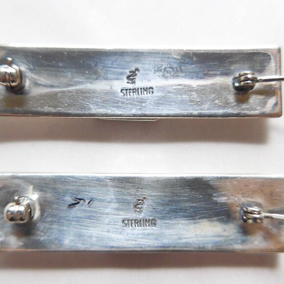 Set of two Sterling Silver Native American pins with stone inlay - Picture 8 of 12
